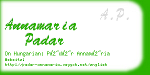 annamaria padar business card